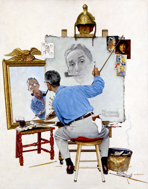 Triple Self-Portrait, by Normal Rockwell, 1960