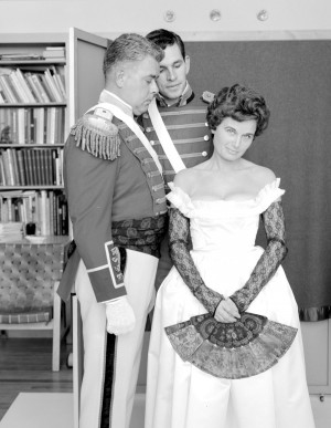 Senator John H. Fitzpatrick, Dr. Ian Story, and Jane Fitzpatrick posing for "Becky Sharp," 1964. Norman Rockwell Museum Collections. ©NRELC: Niles, IL.