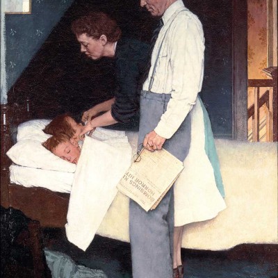 "Freedom from Fear," Norman Rockwell. 1943. Story illustration for "The Saturday Evening Post," March 13, 1943 Norman Rockwell Museum Collections. ©1943 SEPS: Curtis Publishing, Indianapolis, IN