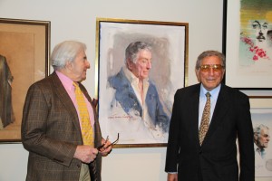 Portraitist Everett Raymond Kinstler and friend Tony Bennett at the opening of "Everett Raymond Kinstler: Pulps to Portraits" on March 10, 2012. Photo ©Norman Rockwell Museum. All rights reserved.