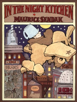 Dust jacket for "In the Night Kitchen." Pen and ink, watercolor. © Maurice Sendak, 1970, all rights reserved. Courtesy, Rosenbach Museum & Library.